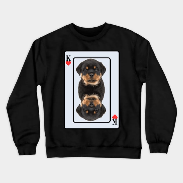 Rottweiler King Of Hearts Crewneck Sweatshirt by HighwayForSouls